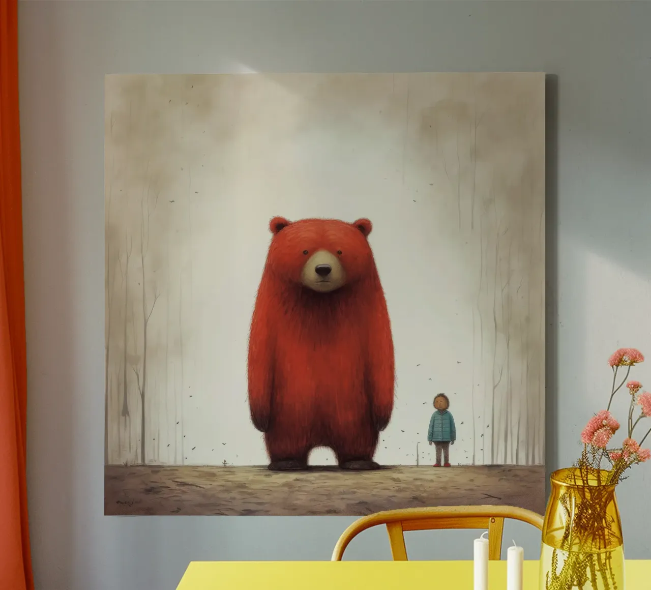 Orso Grizzly minimo 4 tela da Minimal Animal Art
