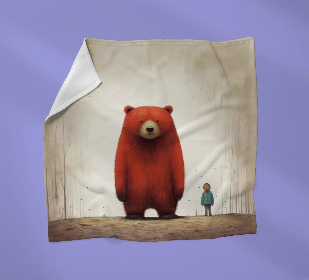 Orso Grizzly minimo 4 coperta in pile da Minimal Animal Art