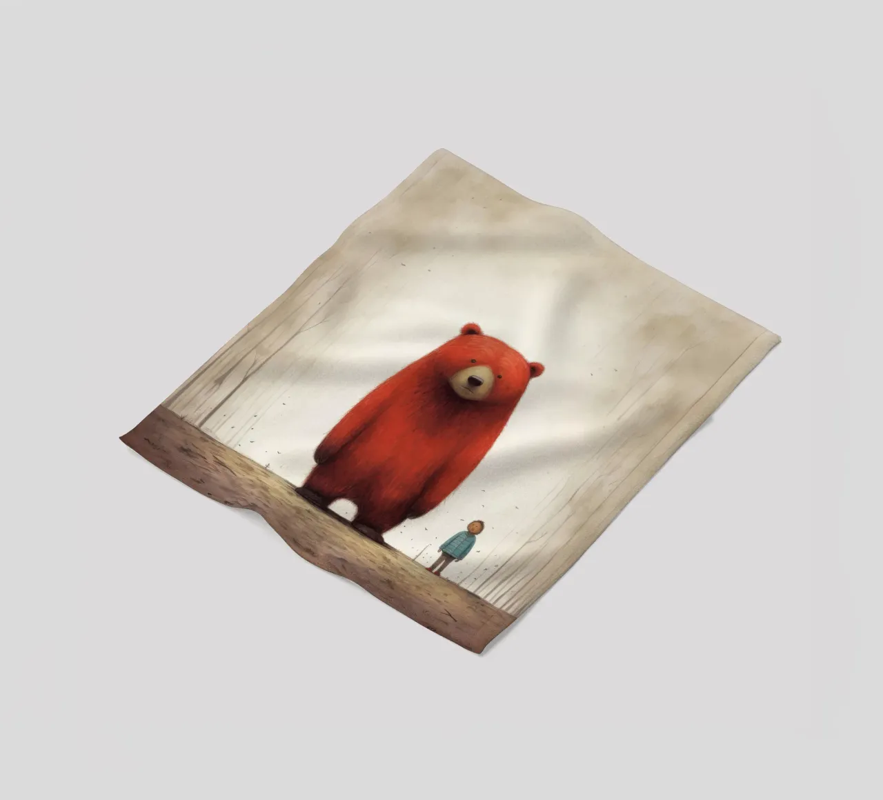 Orso Grizzly minimo 4 coperta in pile da Minimal Animal Art