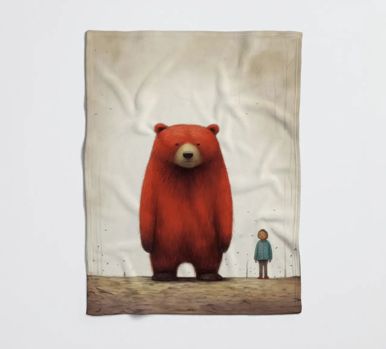 Orso Grizzly minimo 4 coperta in pile da Minimal Animal Art
