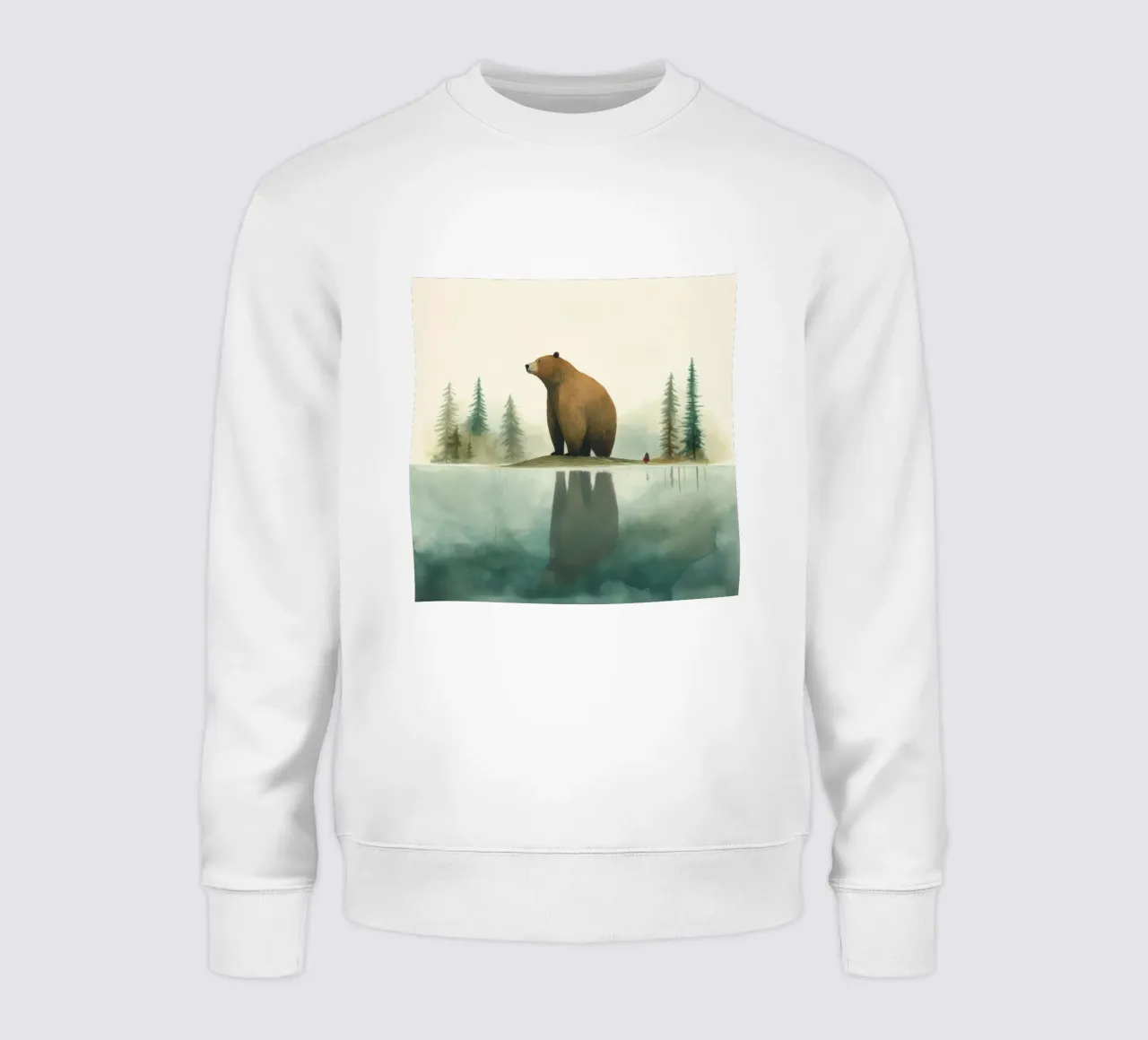 Orso Grizzly minimo 1 felpa da Minimal Animal Art