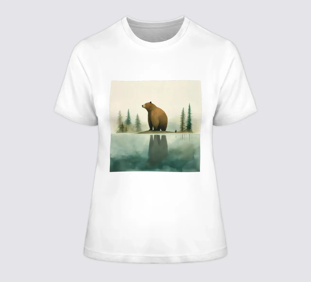 Orso Grizzly minimo 1 t-shirt da donna da Minimal Animal Art