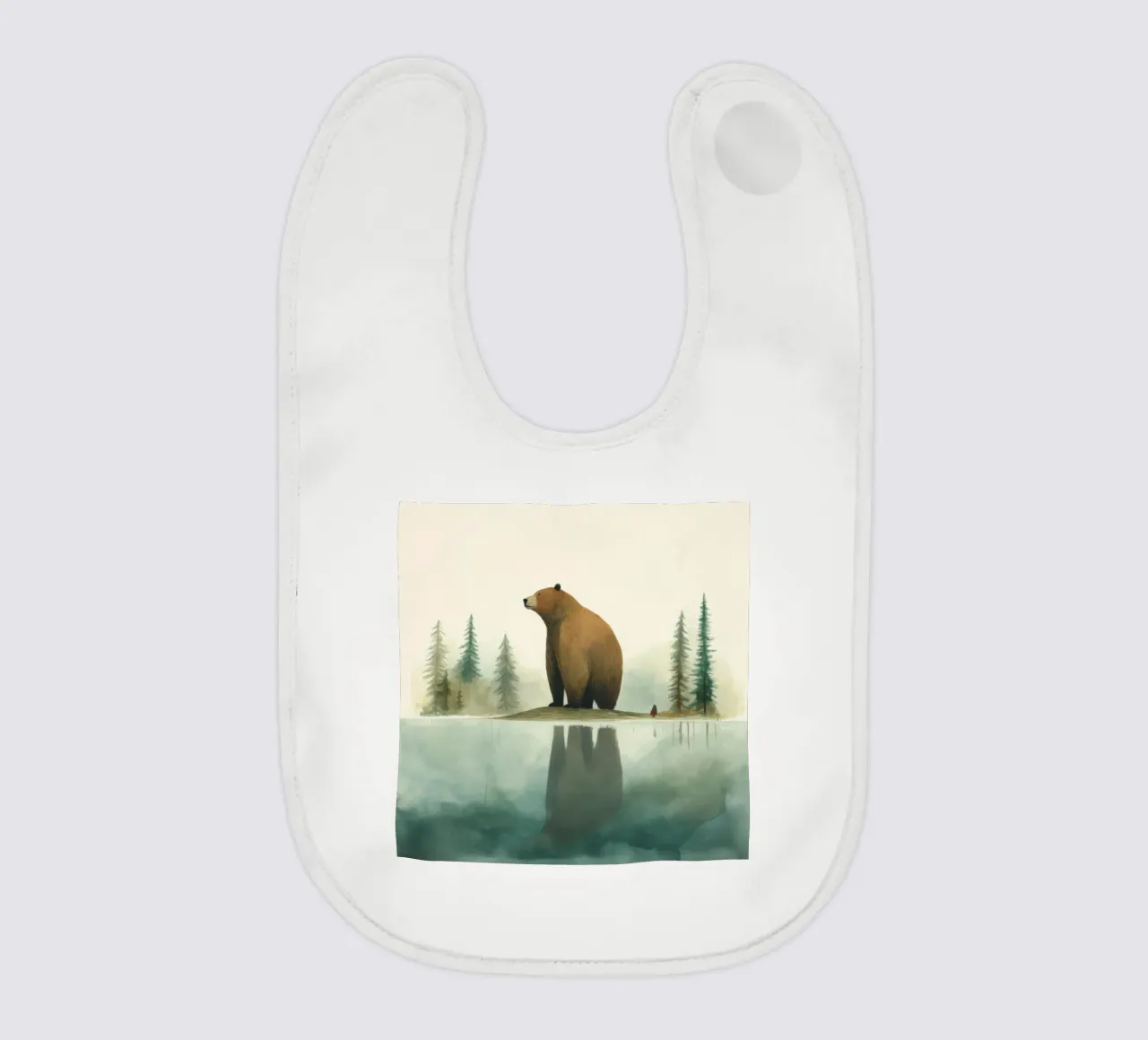 Orso Grizzly minimo 1 bavaglino da Minimal Animal Art