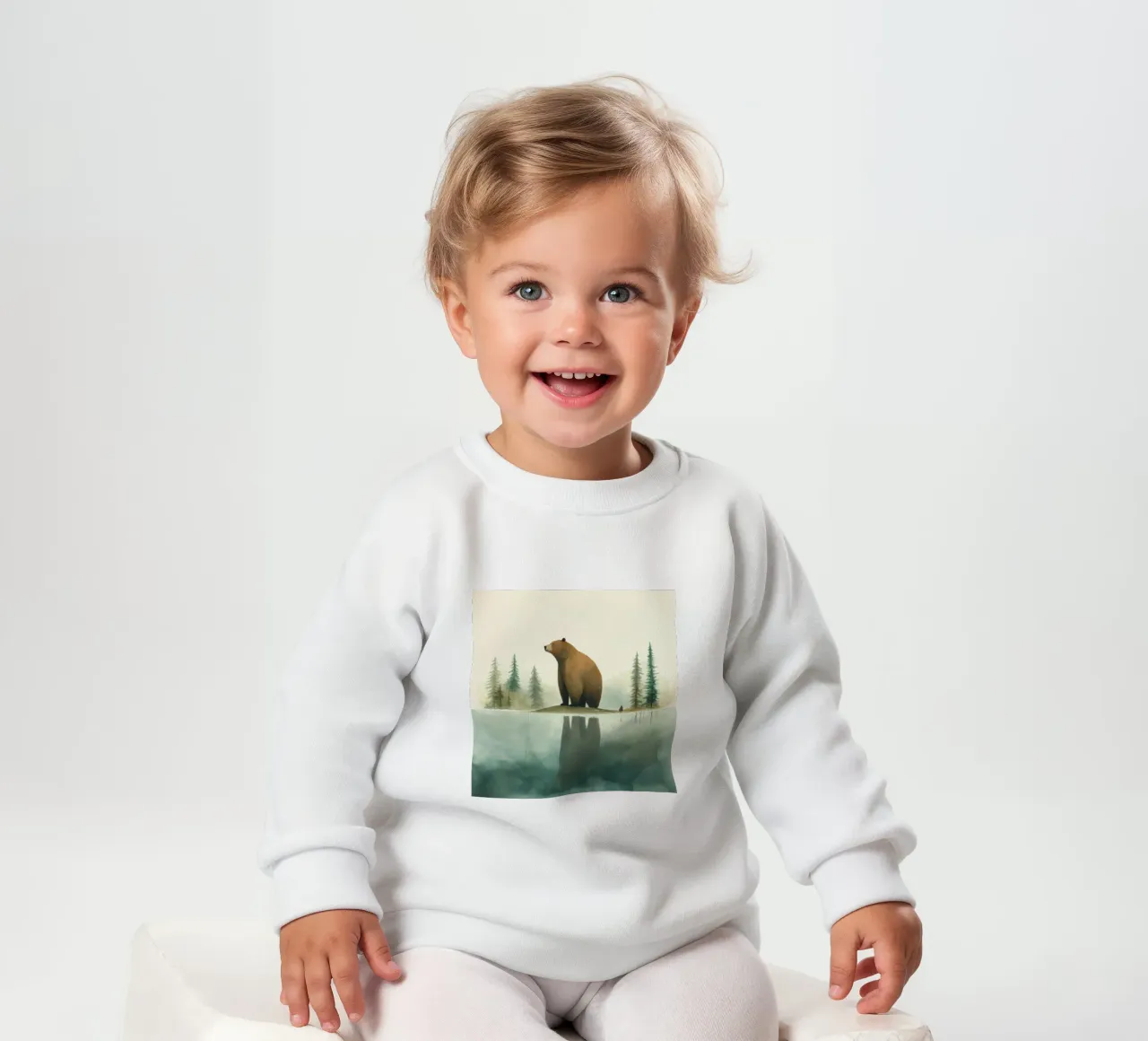 Orso Grizzly minimo 1 felpa neonato da Minimal Animal Art