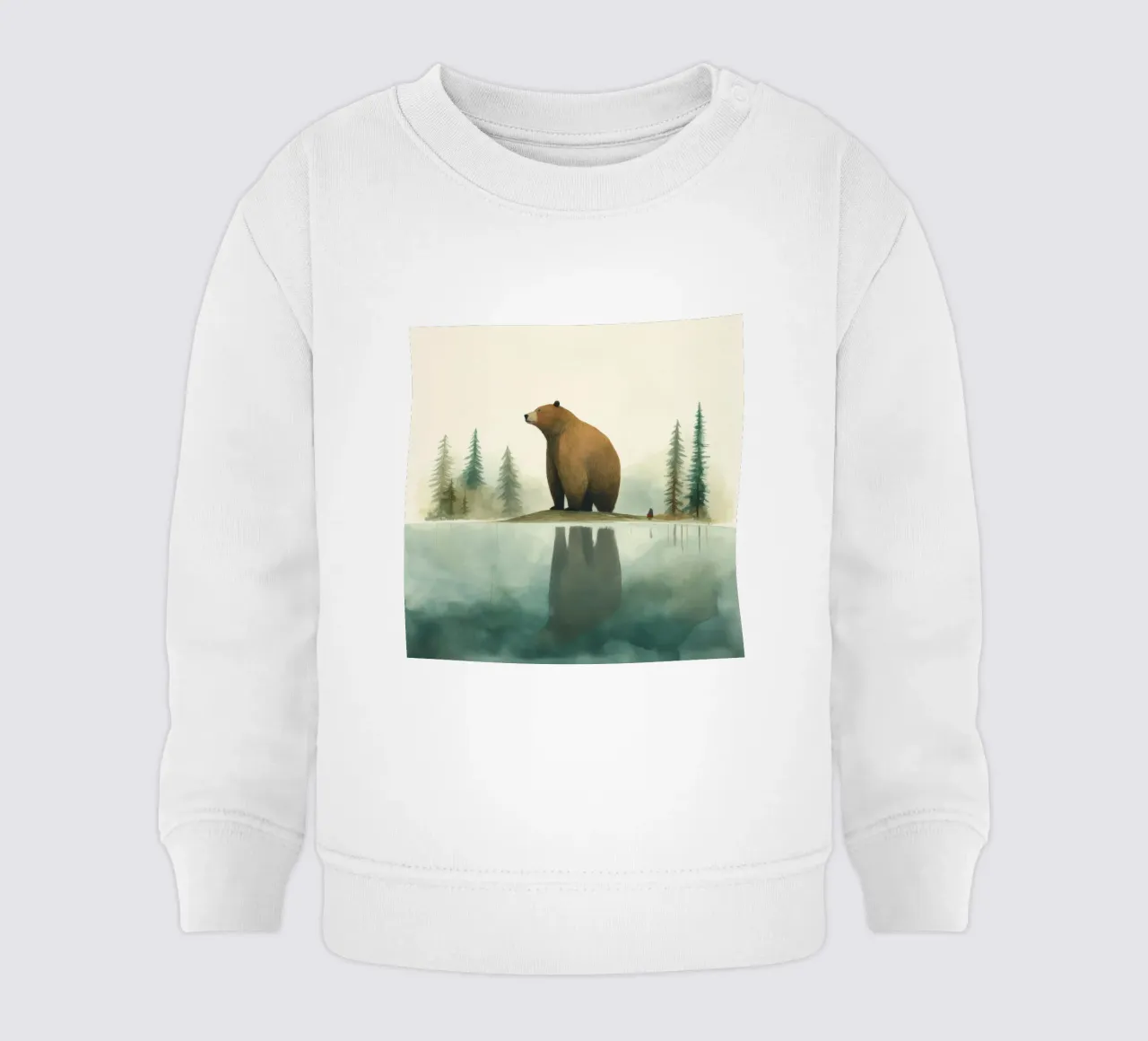 Orso Grizzly minimo 1 felpa neonato da Minimal Animal Art