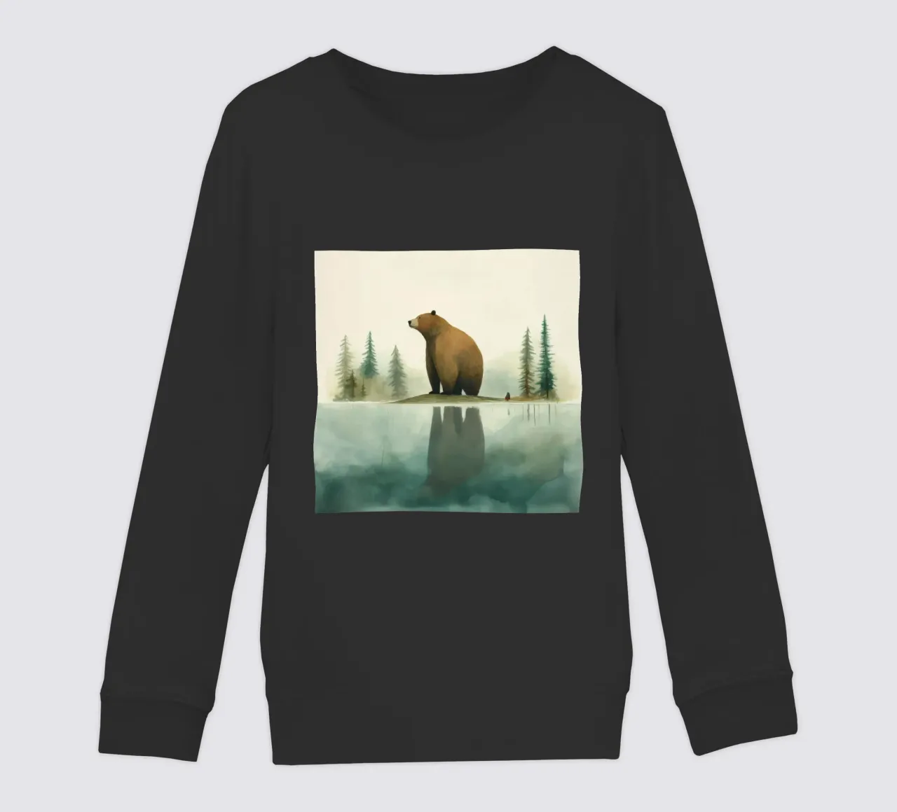 Orso Grizzly minimo 1 felpa bambino da Minimal Animal Art