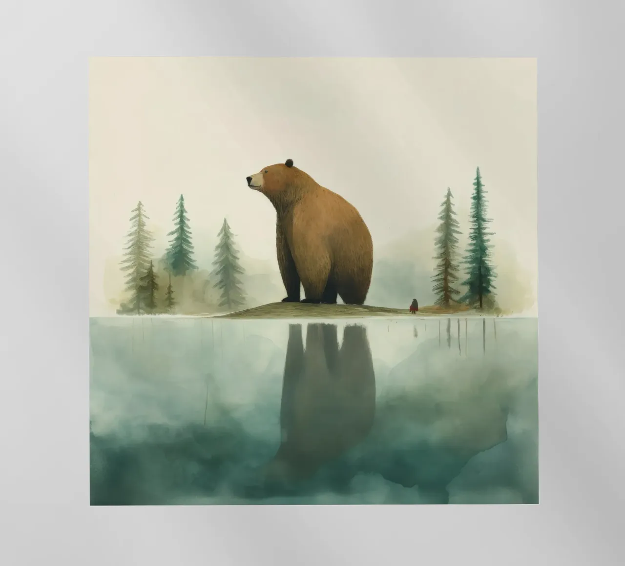 Orso Grizzly minimo 1 pellicola backlit da Minimal Animal Art