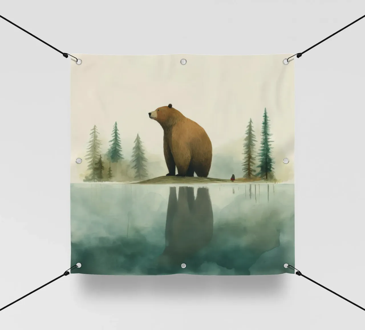 Orso Grizzly minimo 1 telo in pvc da Minimal Animal Art