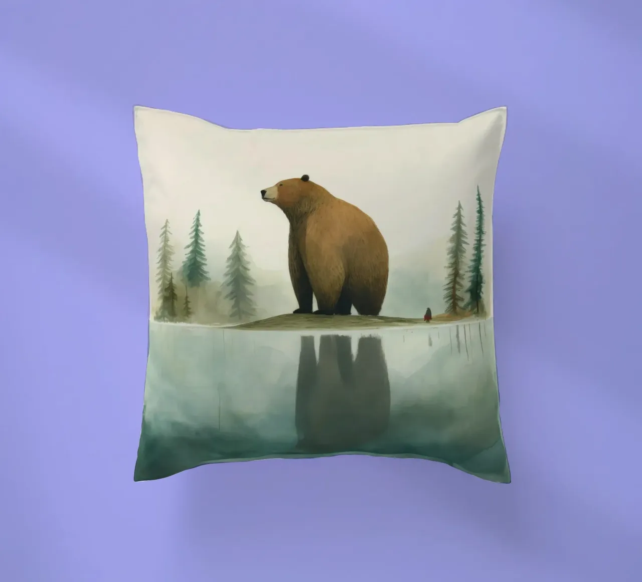 Orso Grizzly minimo 1 cuscino da Minimal Animal Art