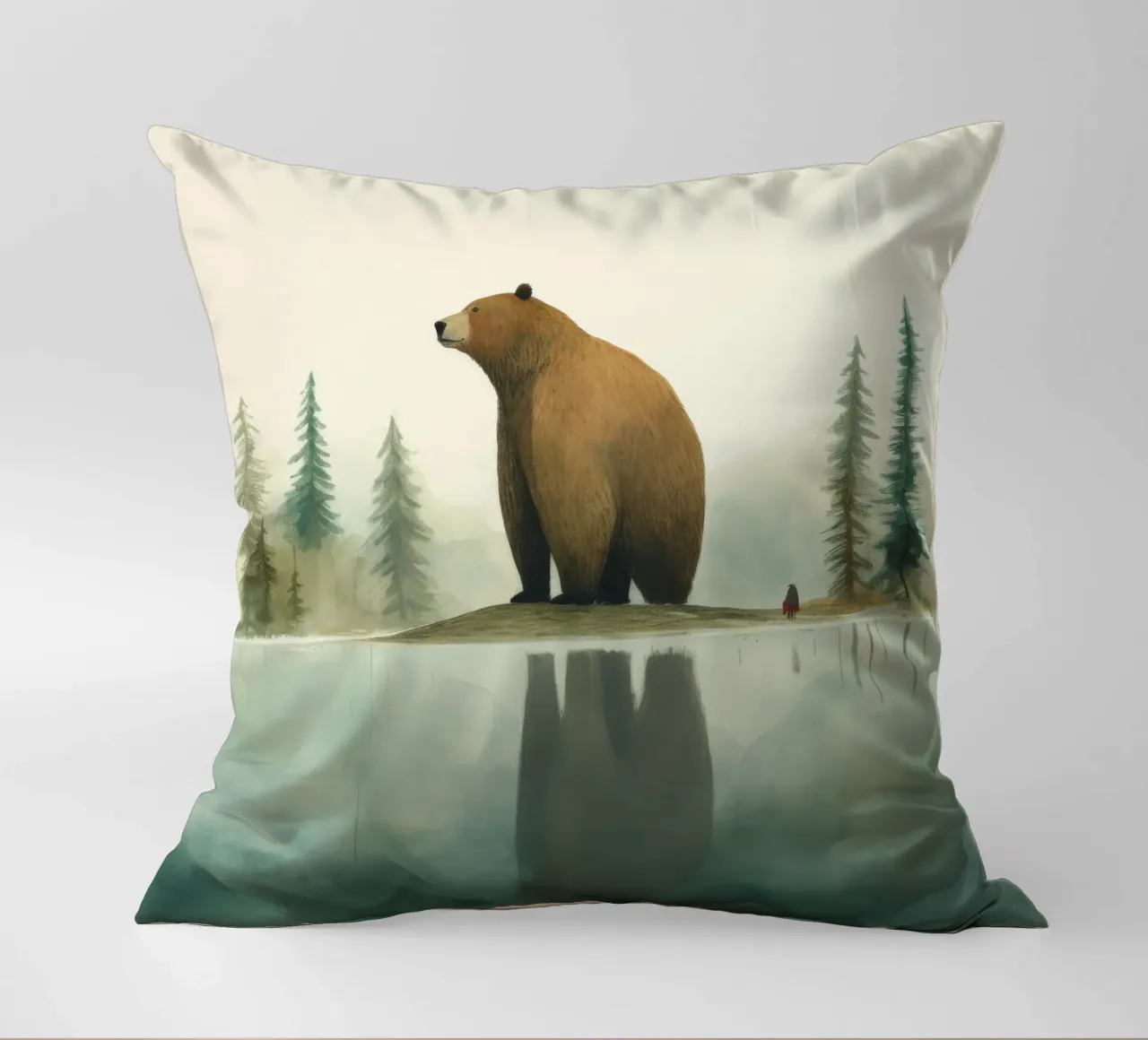 Orso Grizzly minimo 1 cuscino da Minimal Animal Art