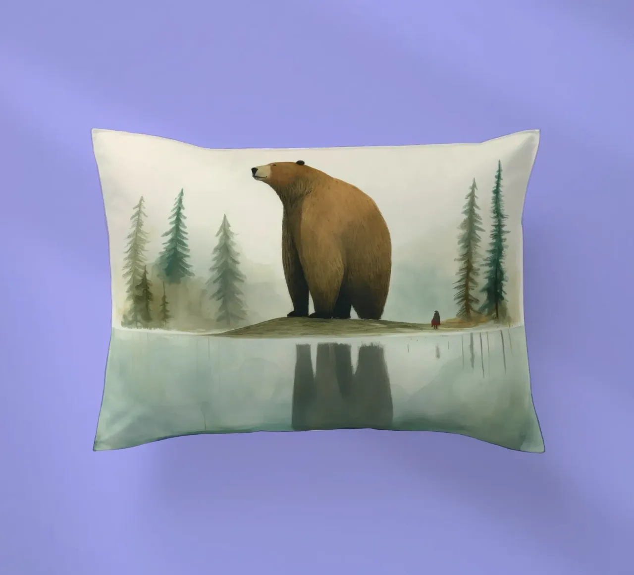 Orso Grizzly minimo 1 cuscino da Minimal Animal Art