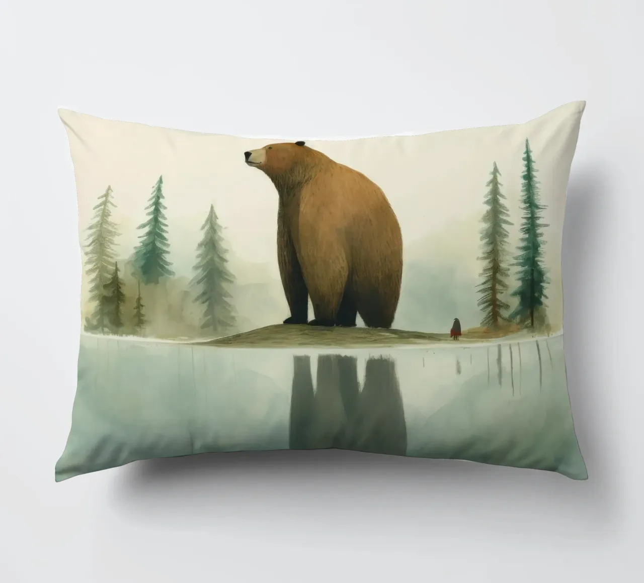 Orso Grizzly minimo 1 cuscino da Minimal Animal Art