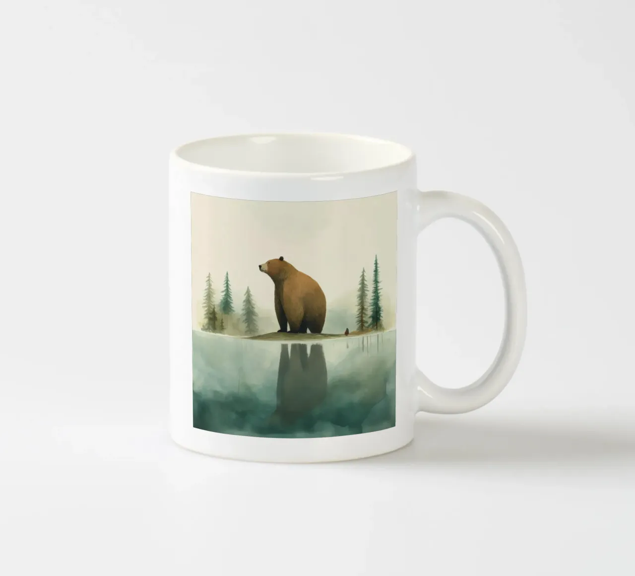 Orso Grizzly minimo 1 tazza in ceramica da Minimal Animal Art