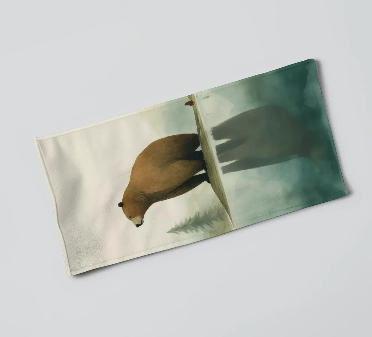 Orso Grizzly minimo 1 asciugamano da bagno da Minimal Animal Art