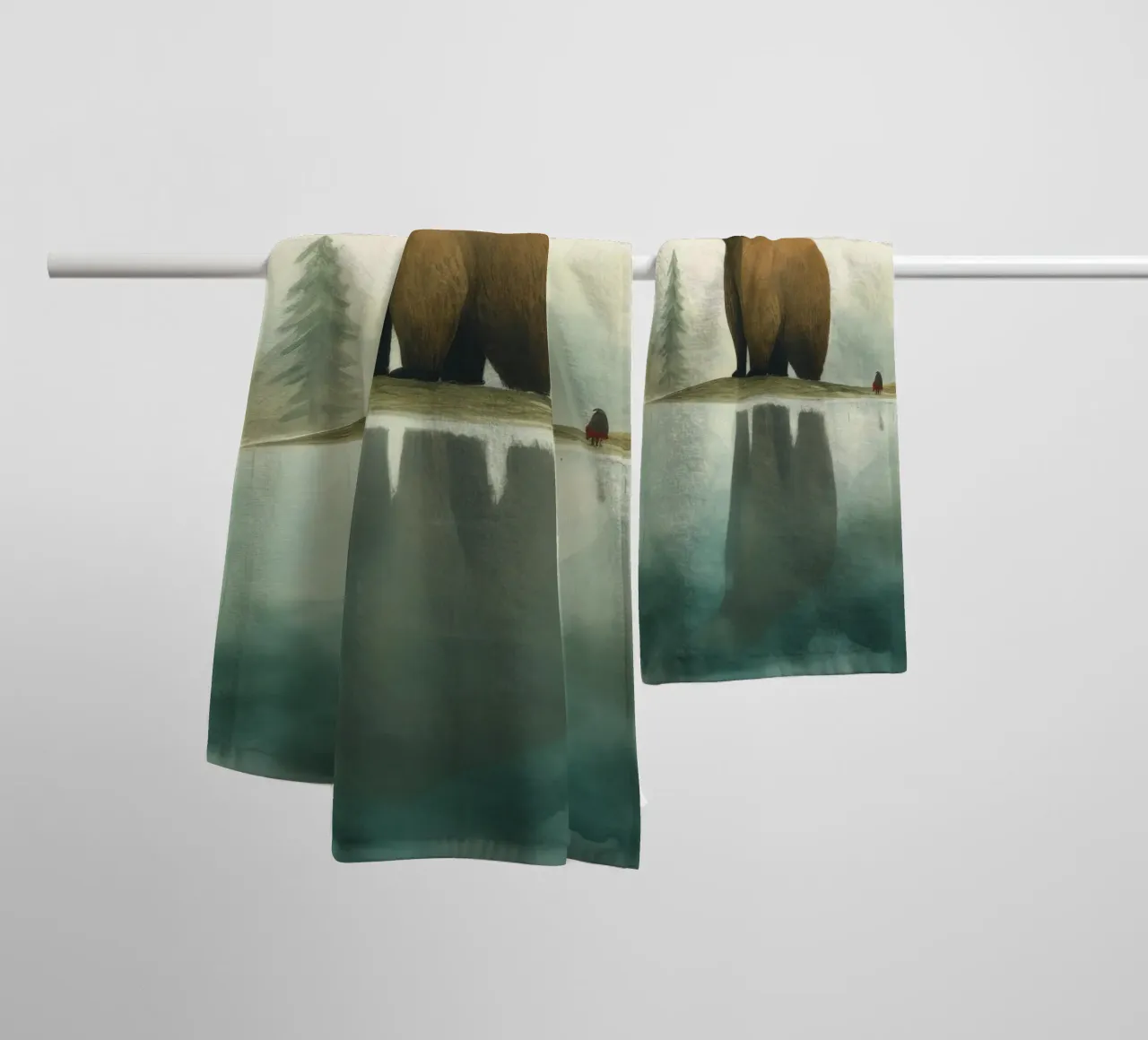 Orso Grizzly minimo 1 asciugamano da bagno da Minimal Animal Art