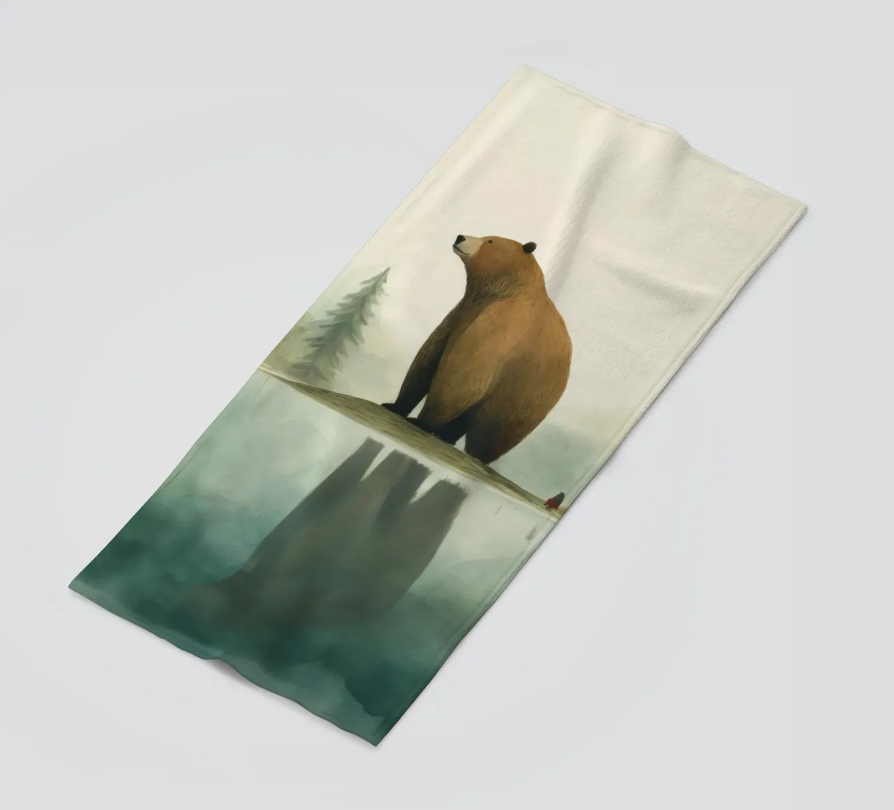 Orso Grizzly minimo 1 telo mare da Minimal Animal Art