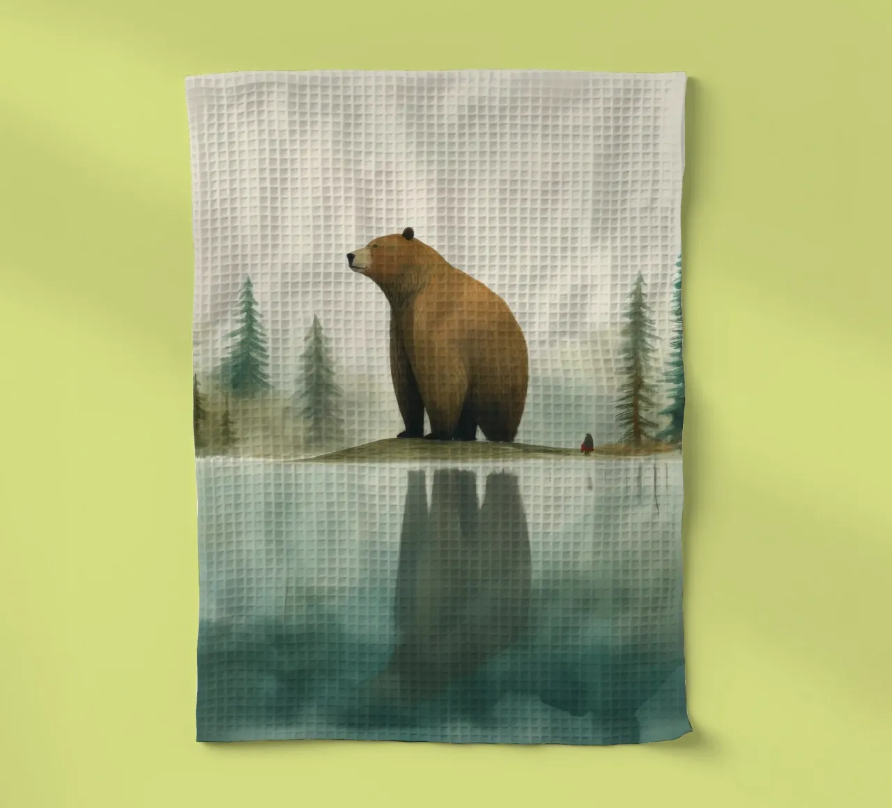 Orso Grizzly minimo 1 canovaccio da cucina da Minimal Animal Art