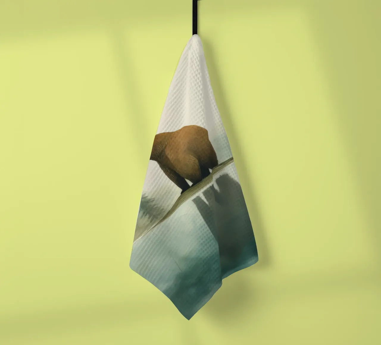 Orso Grizzly minimo 1 canovaccio da cucina da Minimal Animal Art