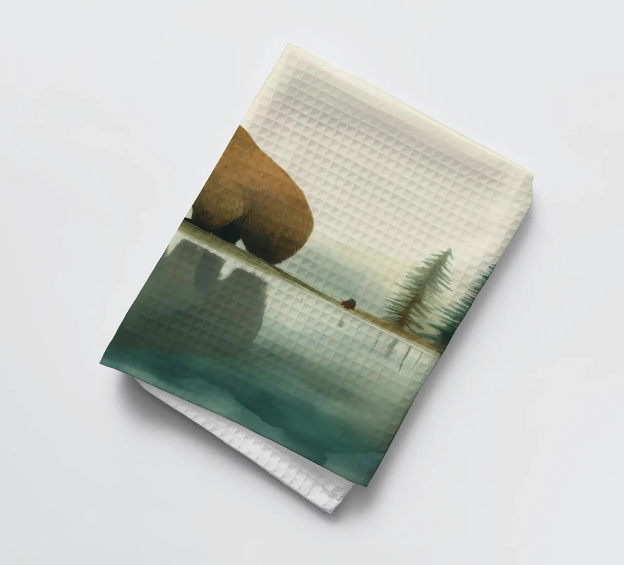 Orso Grizzly minimo 1 canovaccio da cucina da Minimal Animal Art