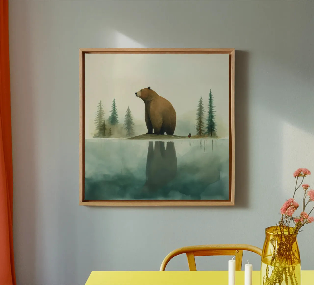Orso Grizzly minimo 1 tela da Minimal Animal Art