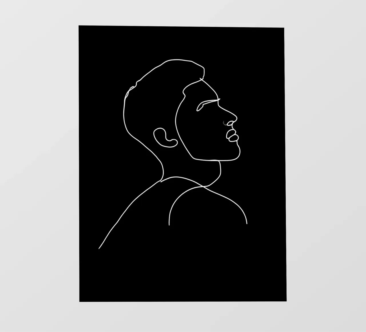 Minimalist Line Drawing of a Man | Modern Abstract Art photo wallpaper by Viv Line Art