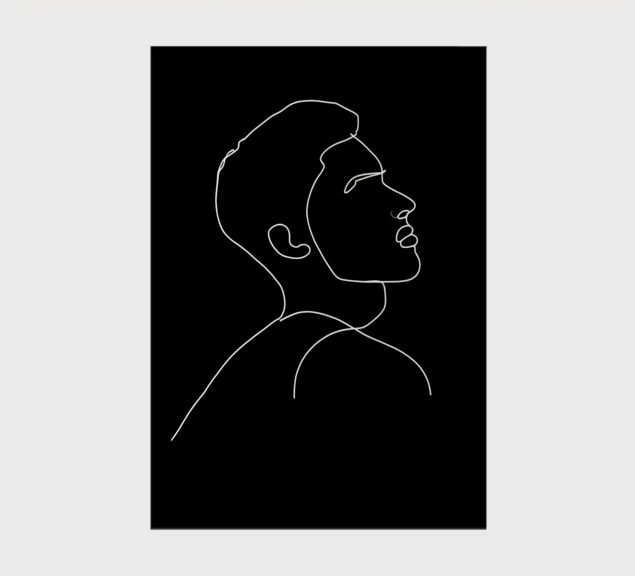 Minimalist Line Drawing of a Man | Modern Abstract Art notebook by Viv Line Art