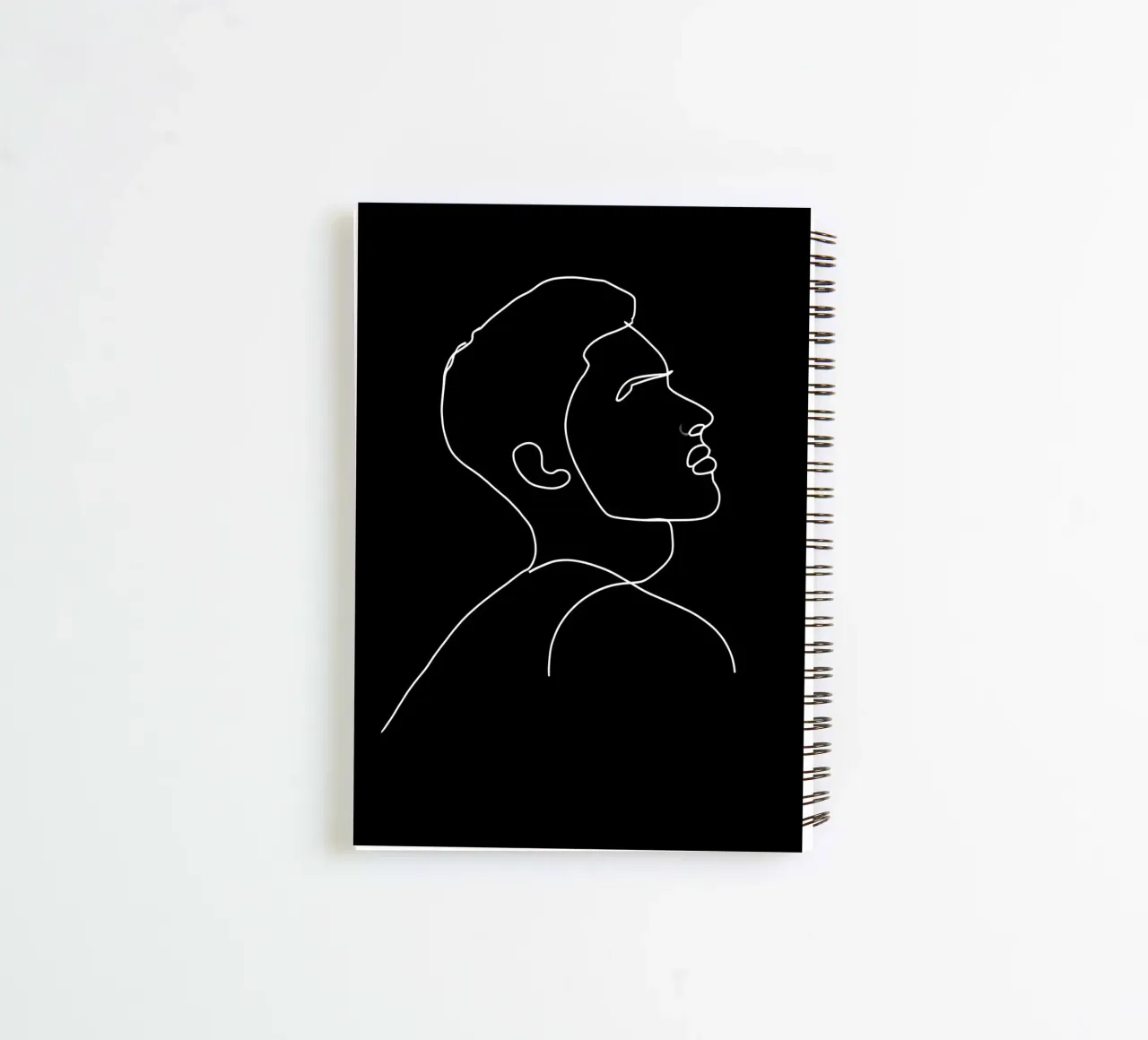 Minimalist Line Drawing of a Man | Modern Abstract Art spiral notebook by Viv Line Art
