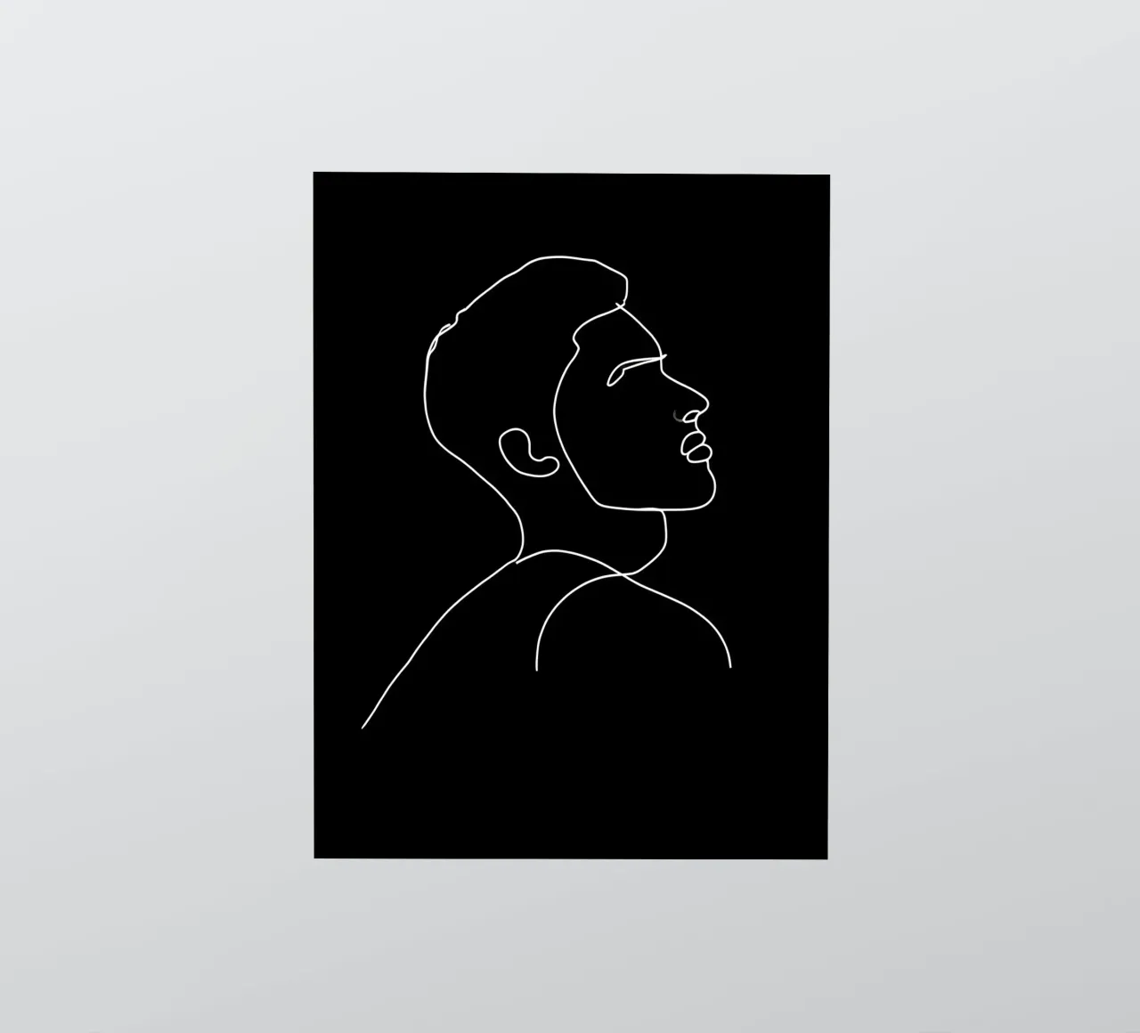 Dessin au trait minimaliste d'un homme | Art abstrait moderne autocollant de Viv Line Art