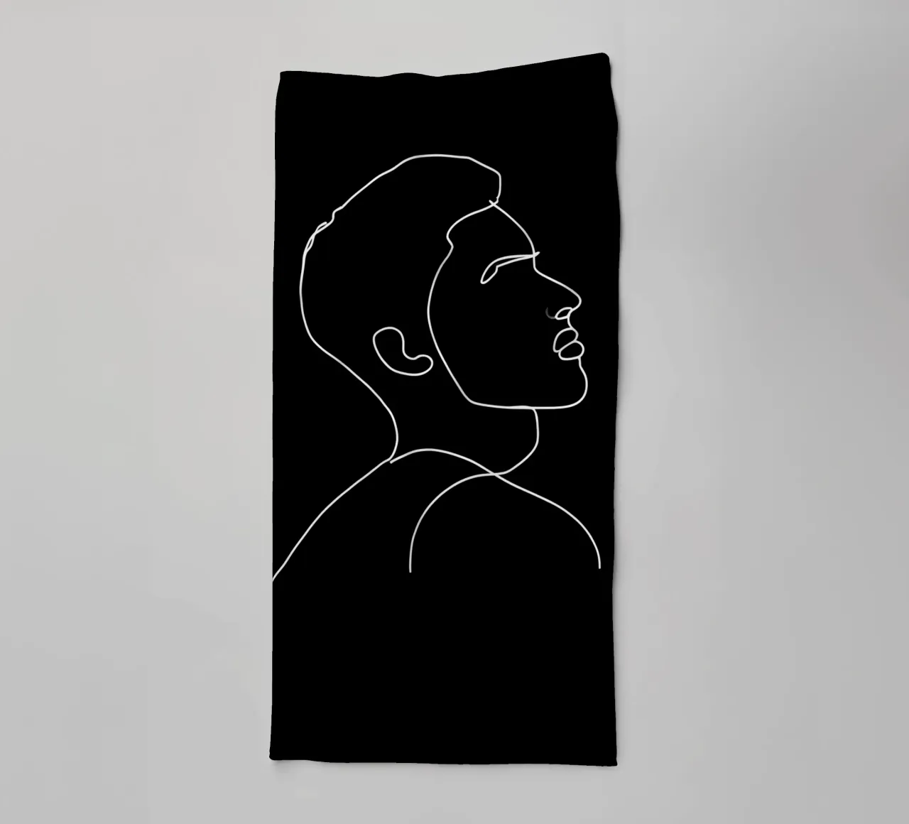 Minimalist Line Drawing of a Man | Modern Abstract Art towel by Viv Line Art