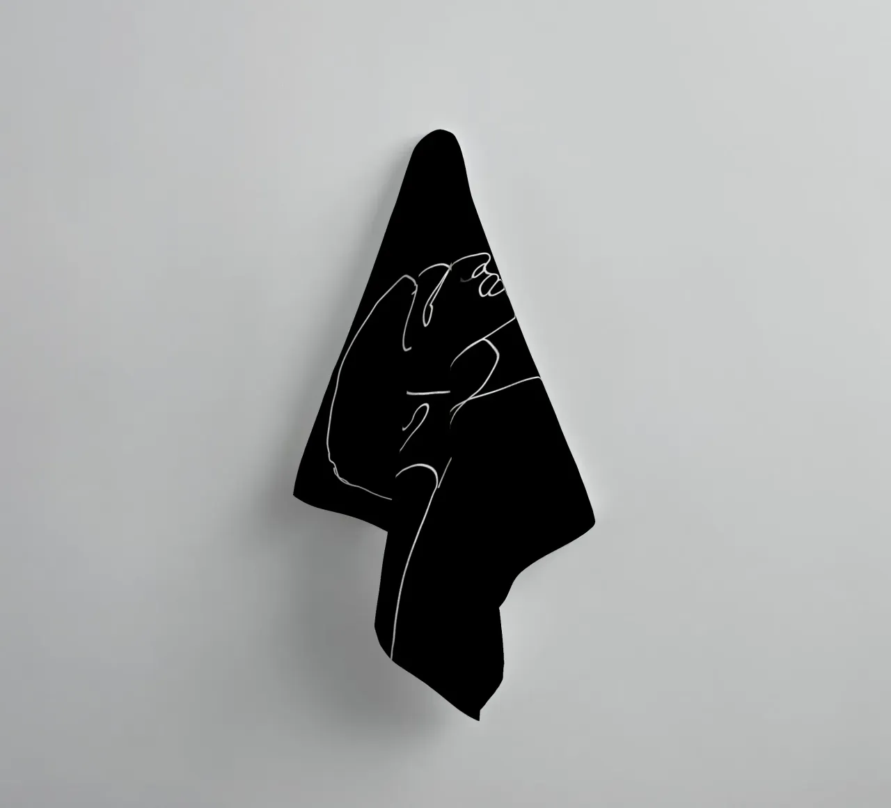 Minimalist Line Drawing of a Man | Modern Abstract Art towel by Viv Line Art