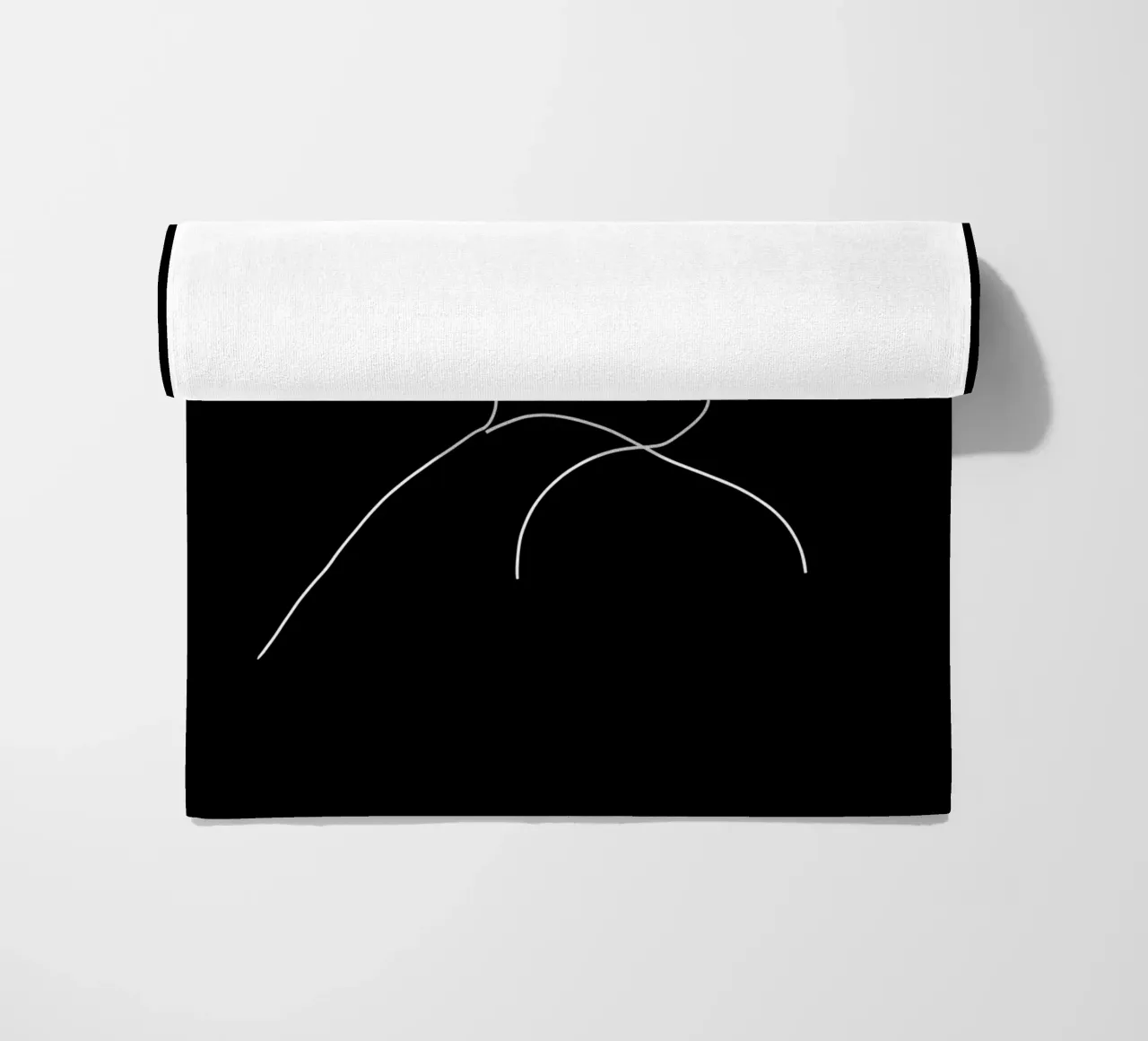 Minimalist Line Drawing of a Man | Modern Abstract Art beach towel by Viv Line Art