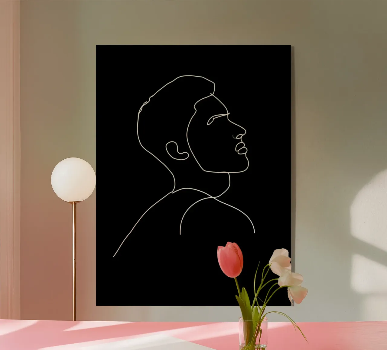 Minimalist Line Drawing of a Man | Modern Abstract Art acrylic glass by Viv Line Art