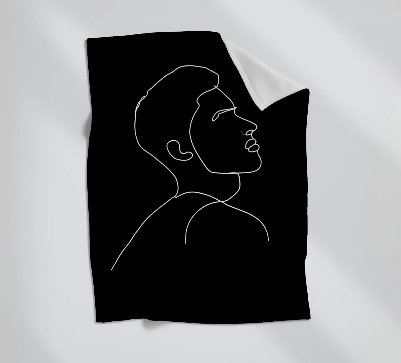 Dessin au trait minimaliste d'un homme | Art abstrait moderne plaid polaire de Viv Line Art