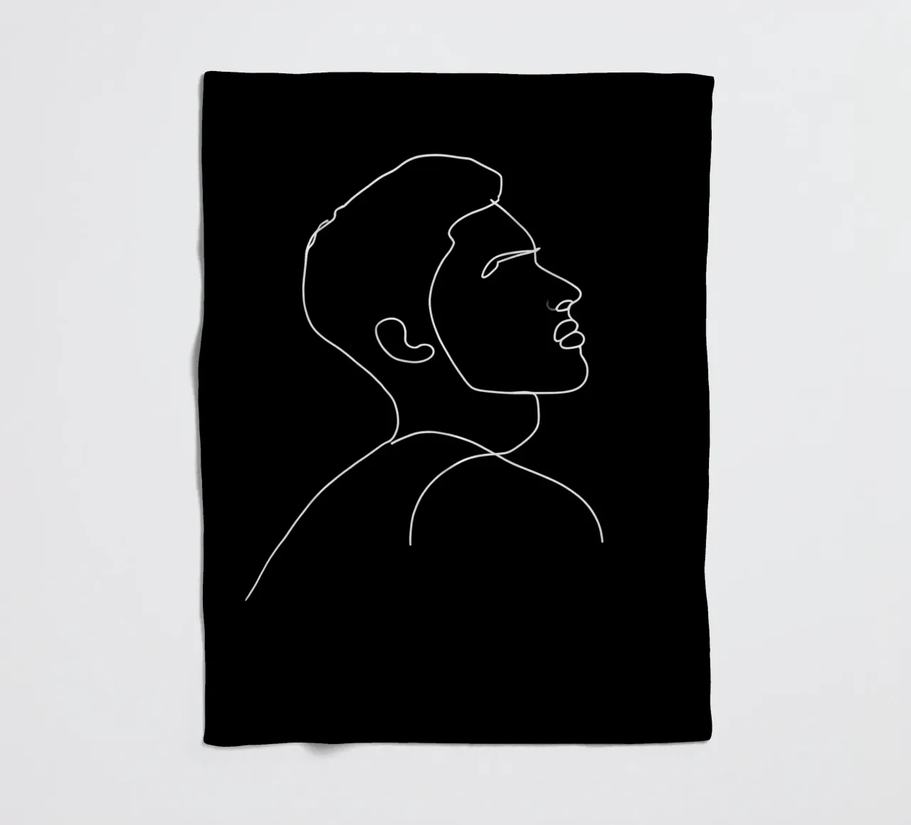 Dessin au trait minimaliste d'un homme | Art abstrait moderne plaid polaire de Viv Line Art