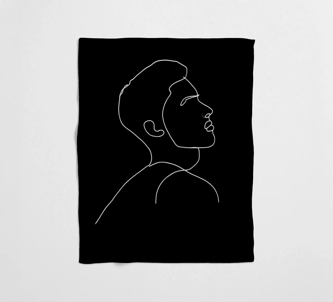 Dessin au trait minimaliste d'un homme | Art abstrait moderne plaid polaire de Viv Line Art