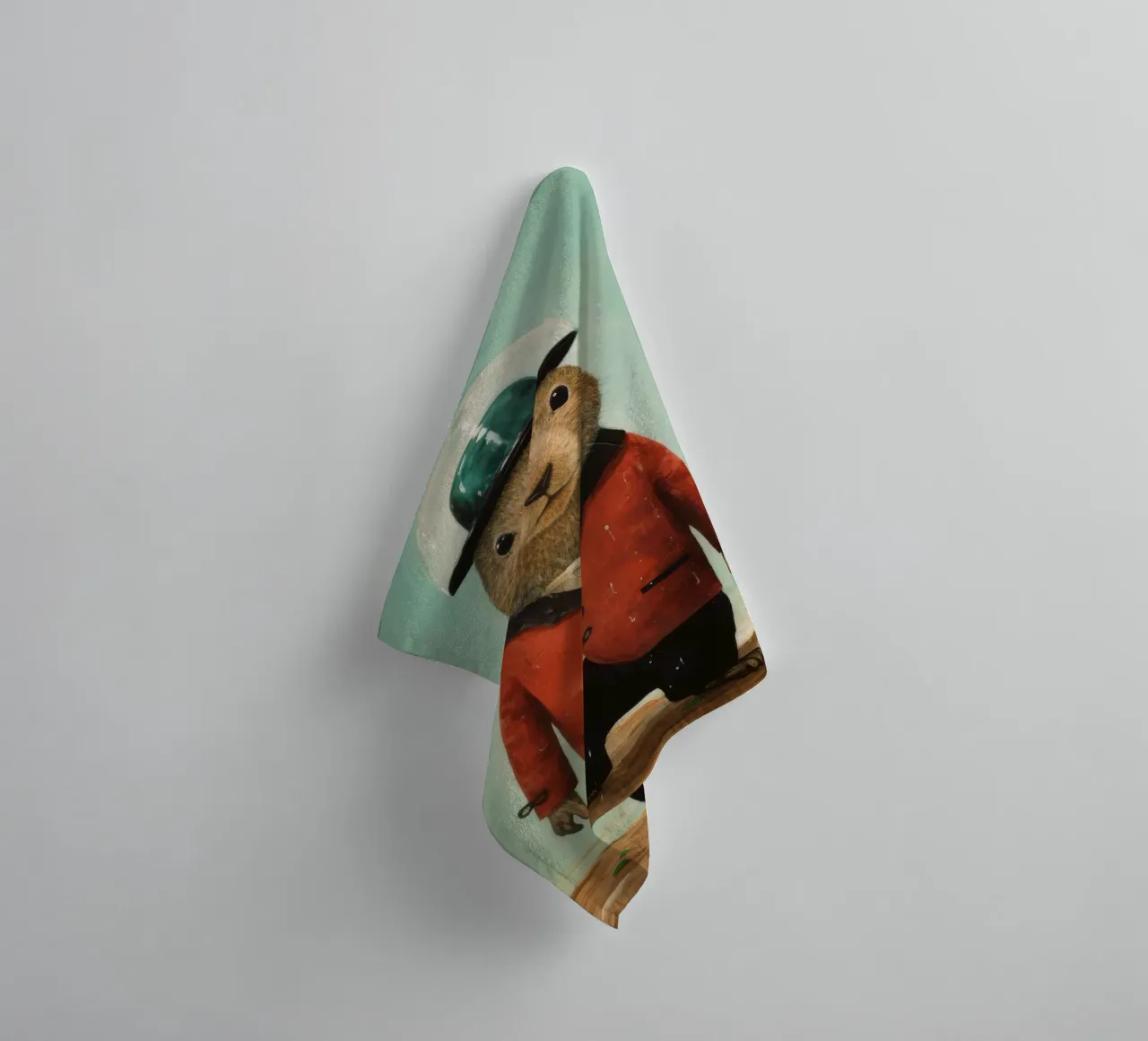 Minimal Groundhog 2 towel by Minimal Animal Art