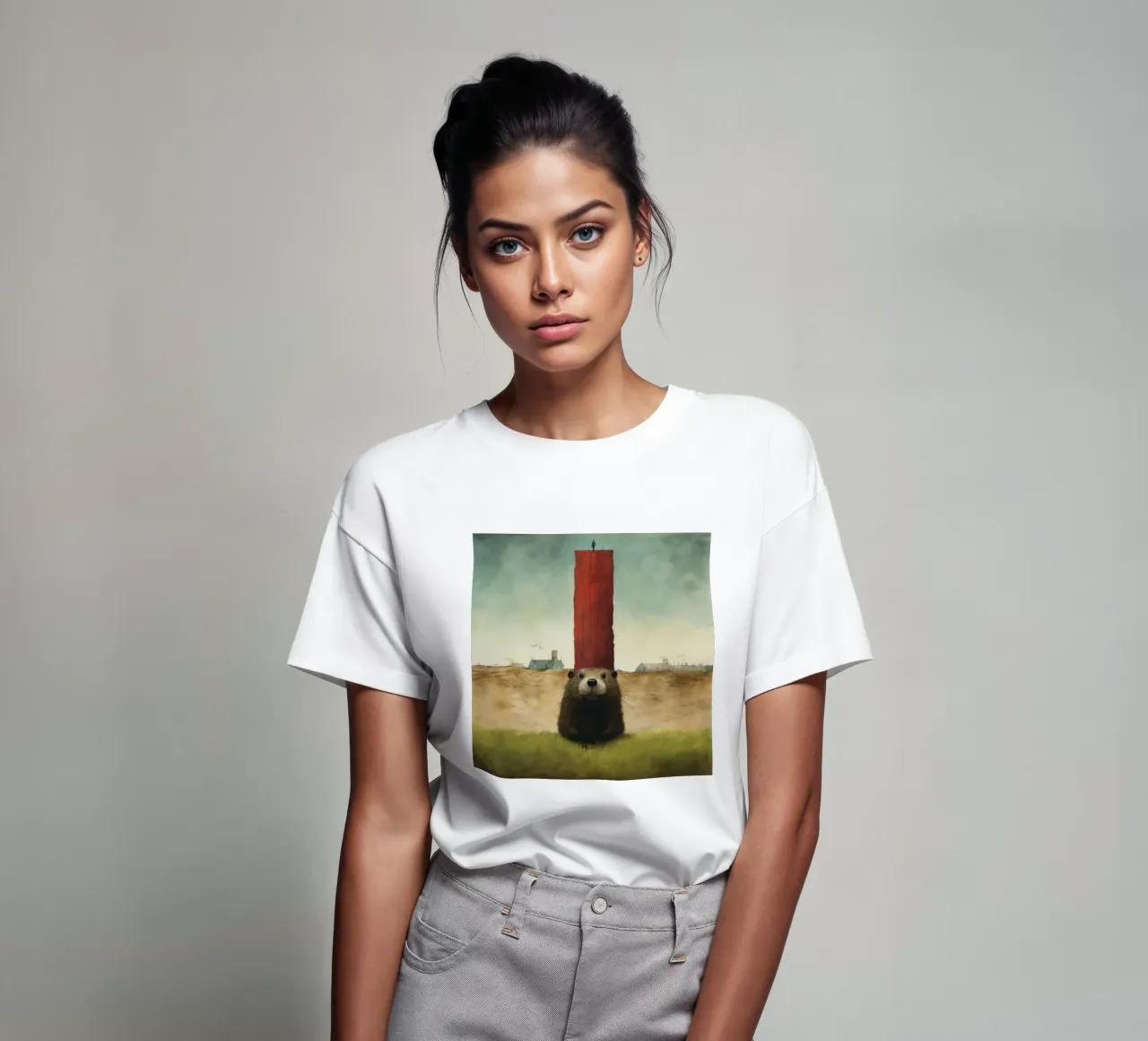 Marmotta minima 3 t-shirt da Minimal Animal Art