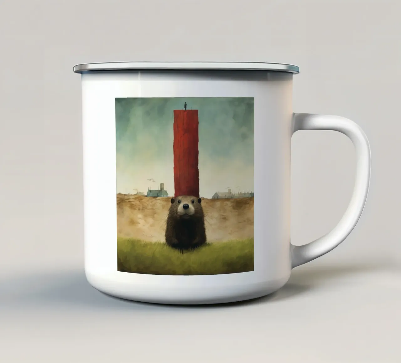 Marmotta minima 3 tazza in smalto da Minimal Animal Art