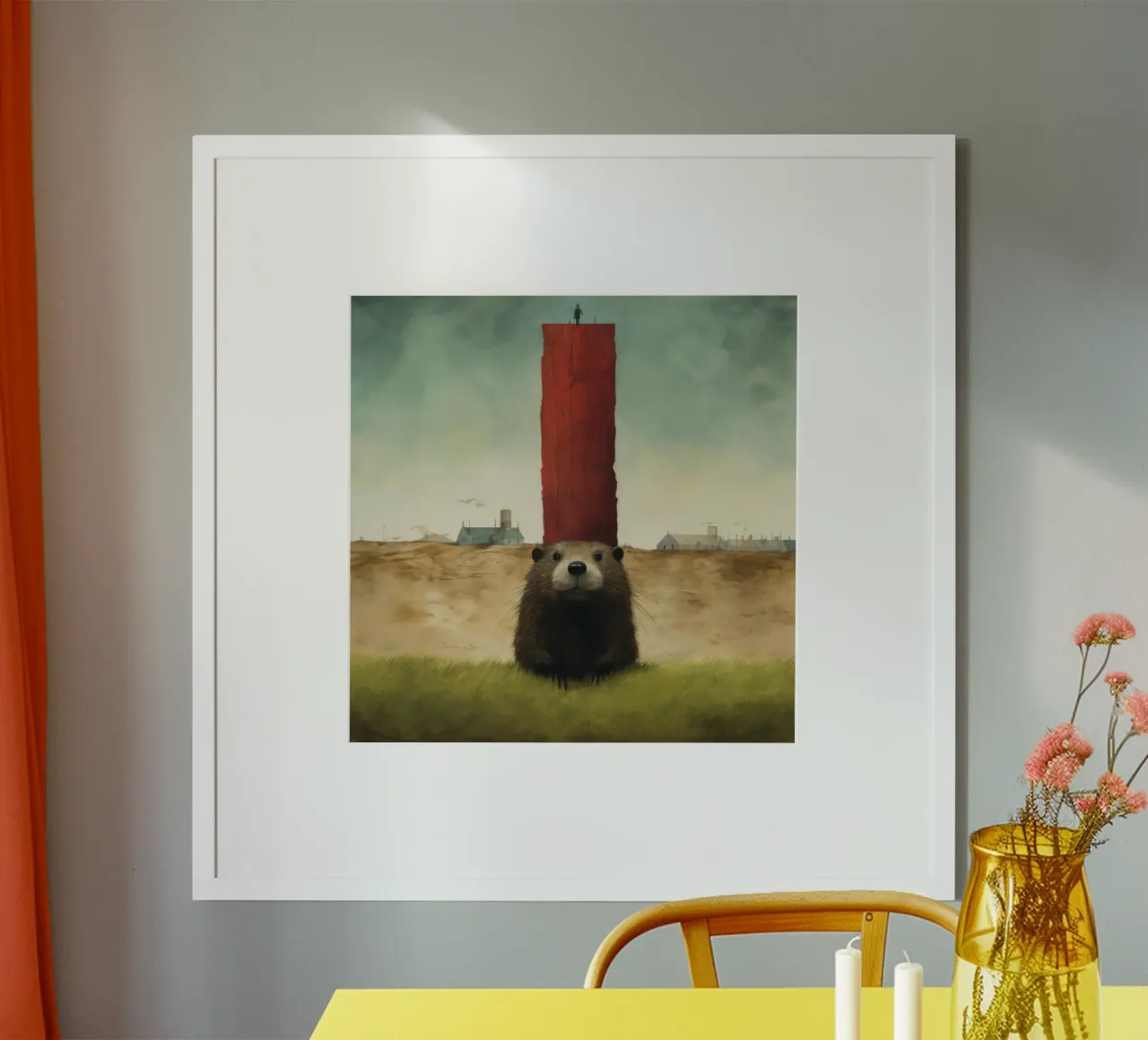 Minimal Groundhog 3 hahnemühle by Minimal Animal Art