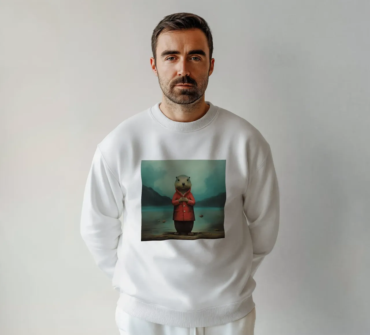 Marmotta minima 4 felpa da Minimal Animal Art