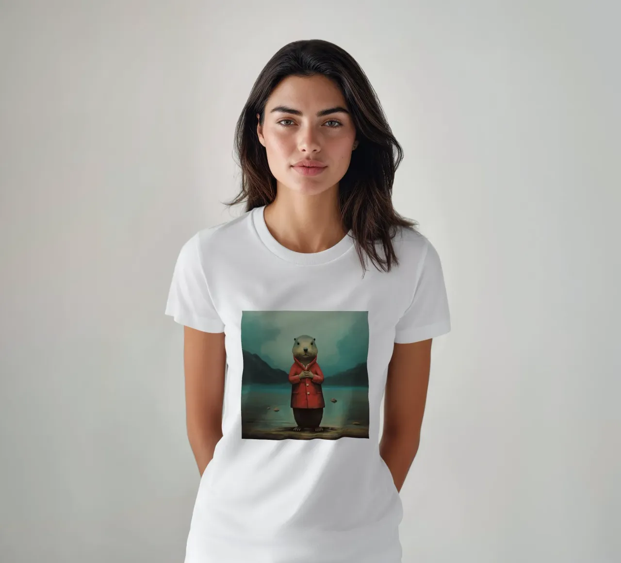 Marmotta minima 4 t-shirt da Minimal Animal Art