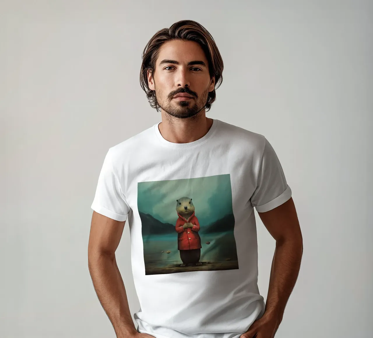 Marmotta minima 4 t-shirt da Minimal Animal Art