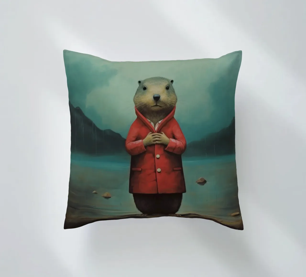 Marmotta minima 4 cuscino da Minimal Animal Art