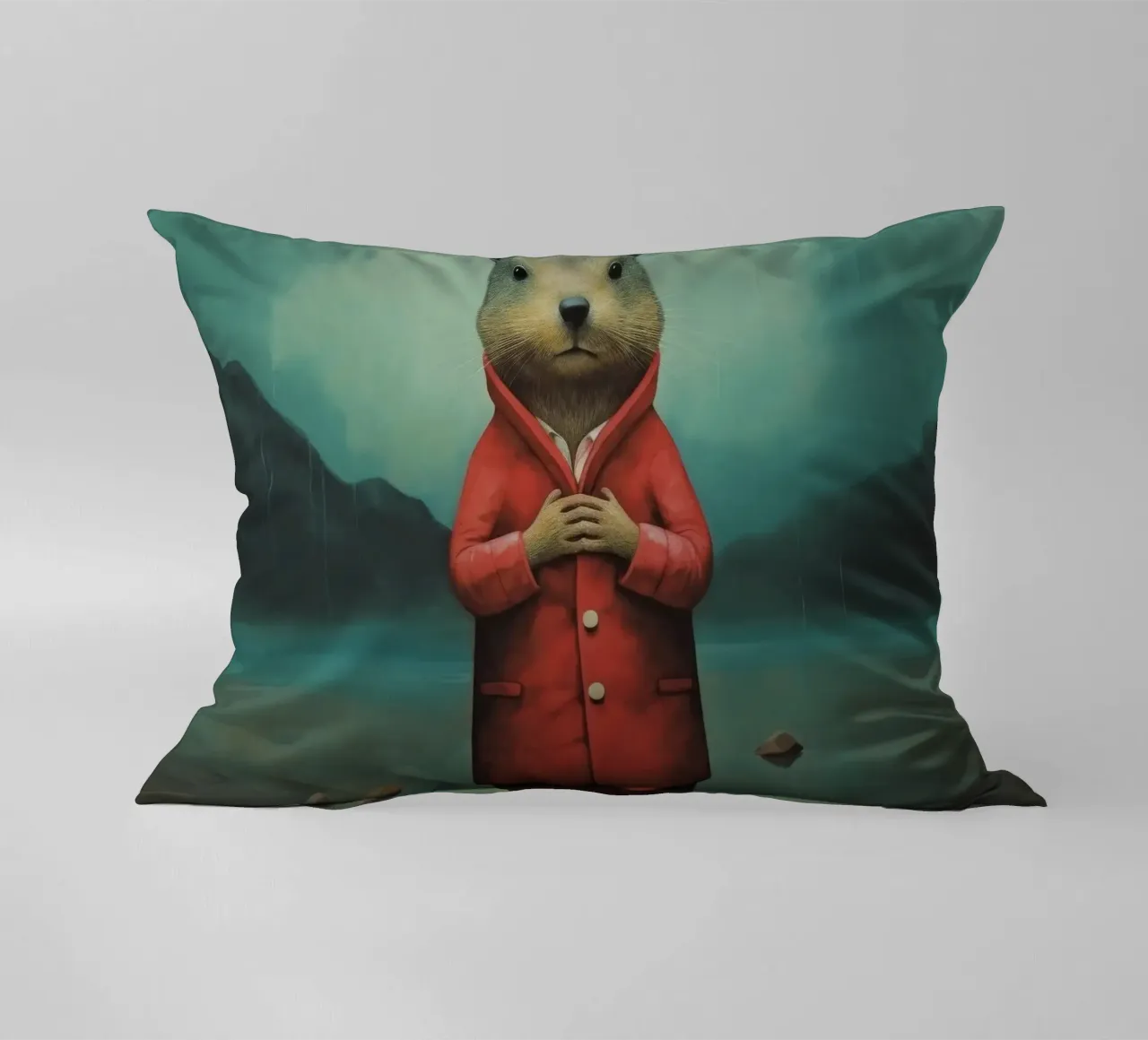 Marmotta minima 4 cuscino da Minimal Animal Art
