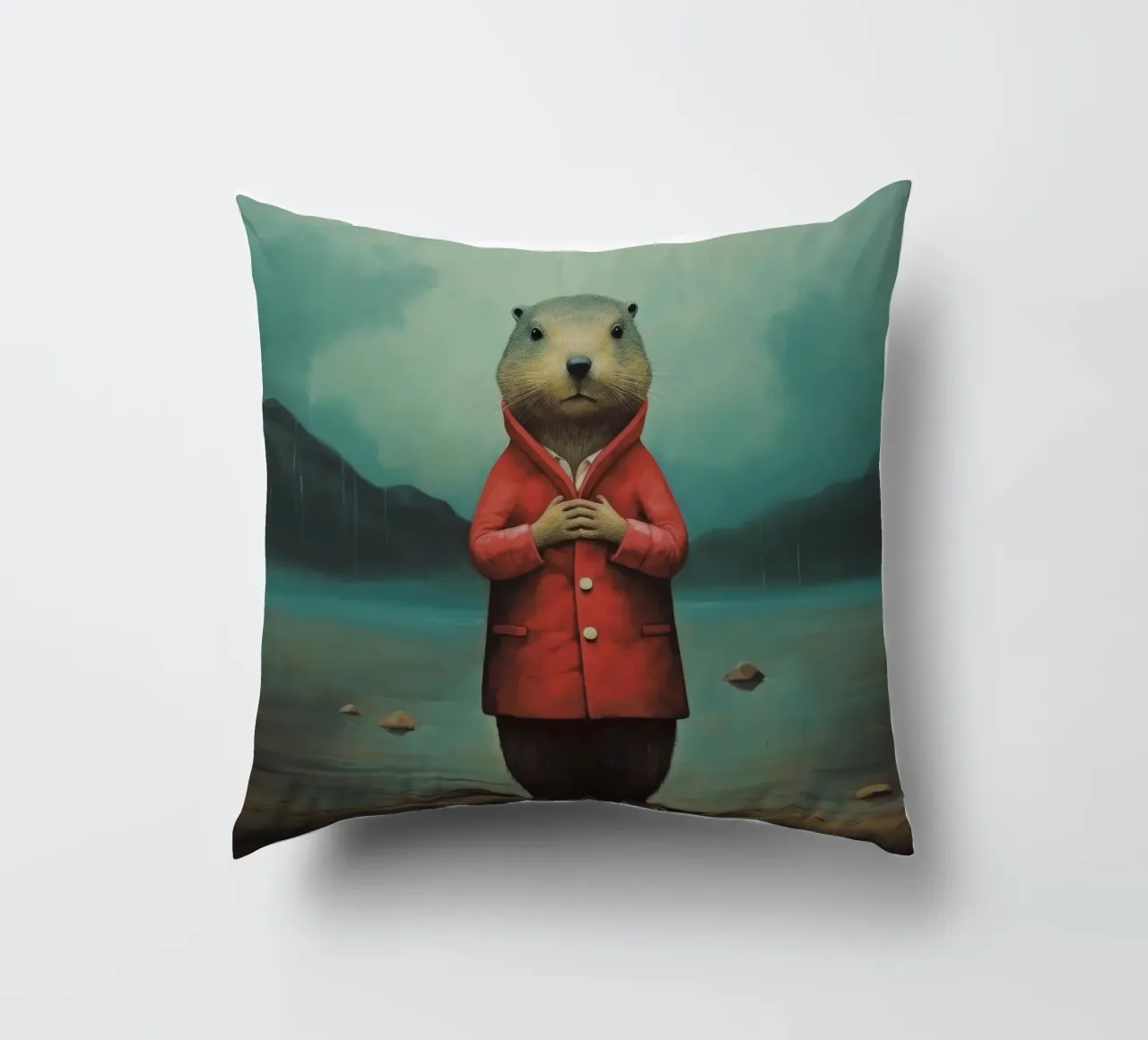 Marmotta minima 4 cuscino da Minimal Animal Art