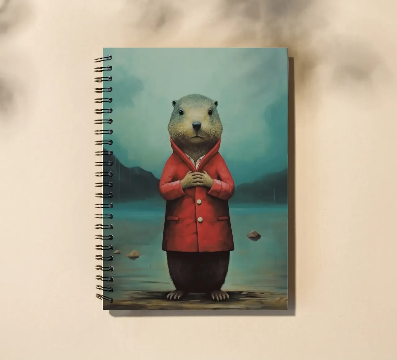 Minimal Groundhog 4 spiral notebook by Minimal Animal Art