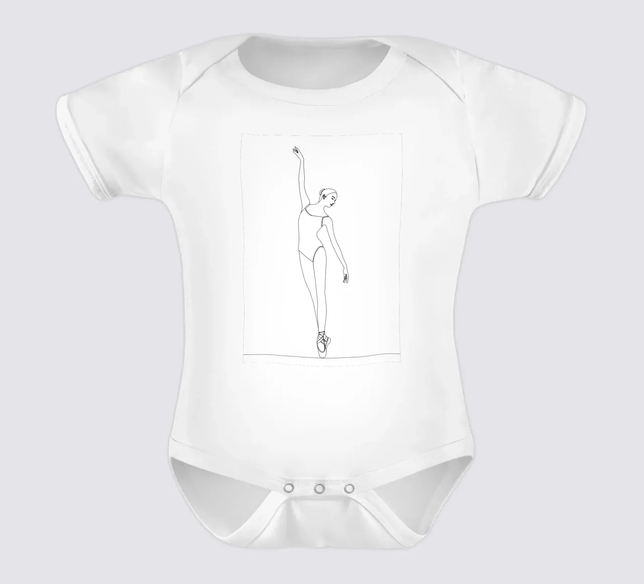 Dessin au trait minimaliste d'une femme ballerine | Modern Abstra body bébé de Viv Line Art