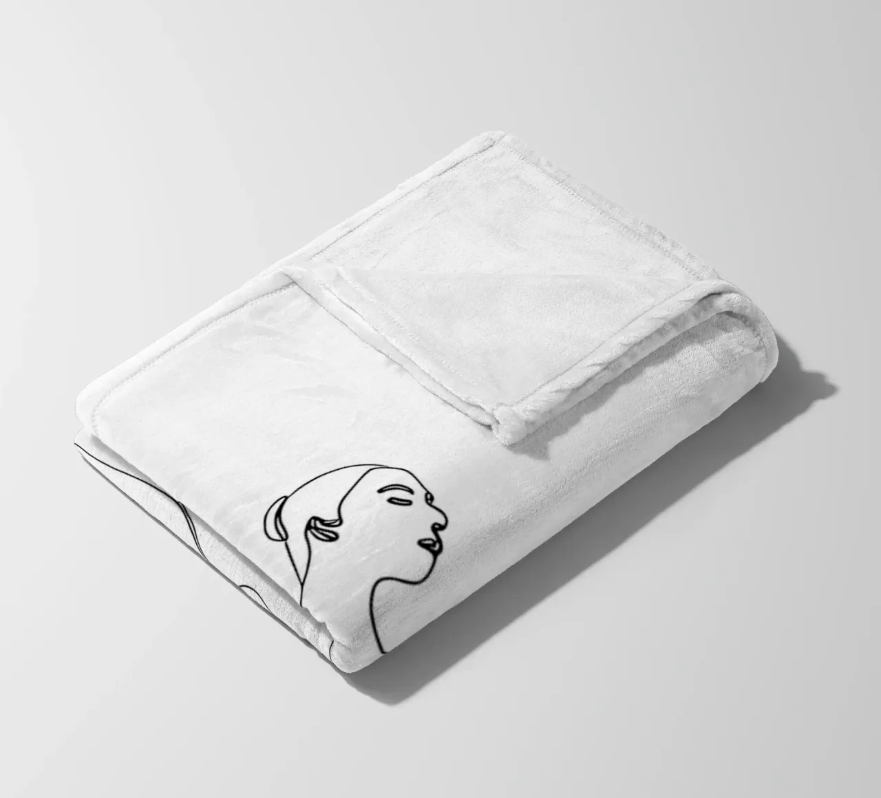 Minimalist Line Drawing of a Ballerina Woman | Modern Abstra fleece blanket by Viv Line Art