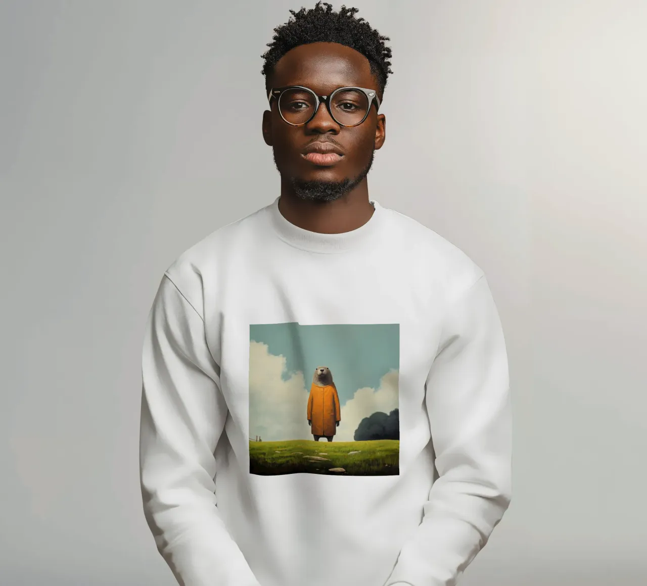 Marmotta minima 1 felpa da Minimal Animal Art