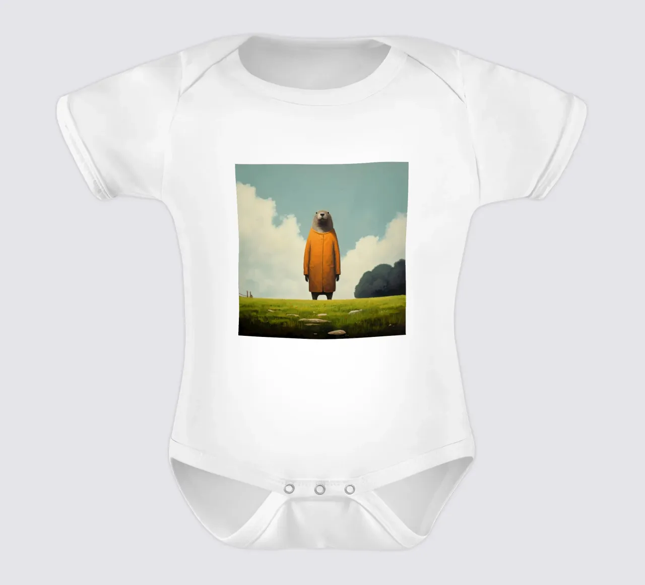 Marmotta minima 1 body neonato maniche corte da Minimal Animal Art